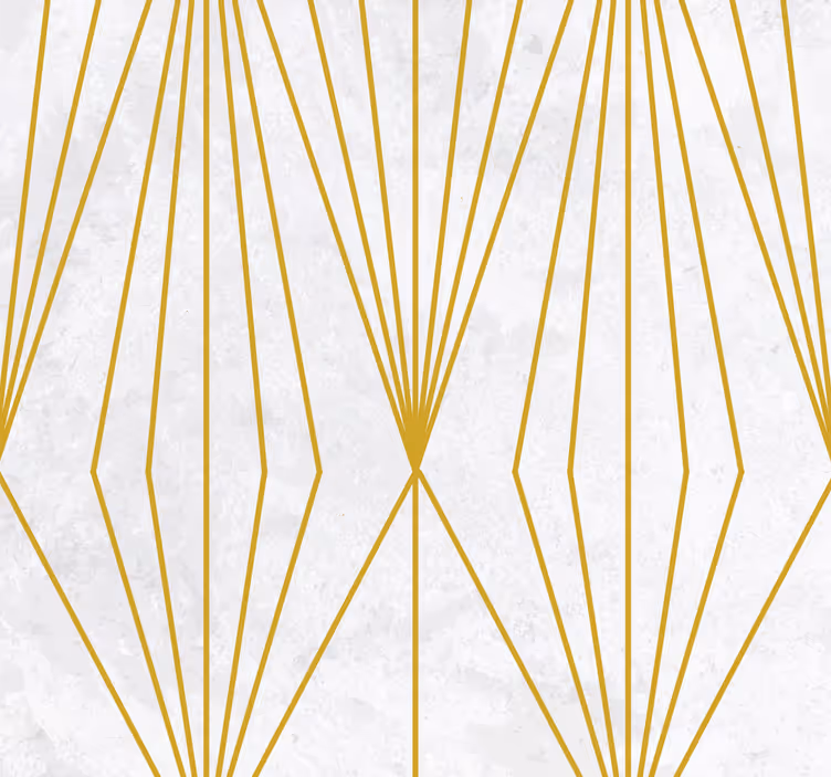 White And Gold Triangles Living Room Wallpaper - TenStickers