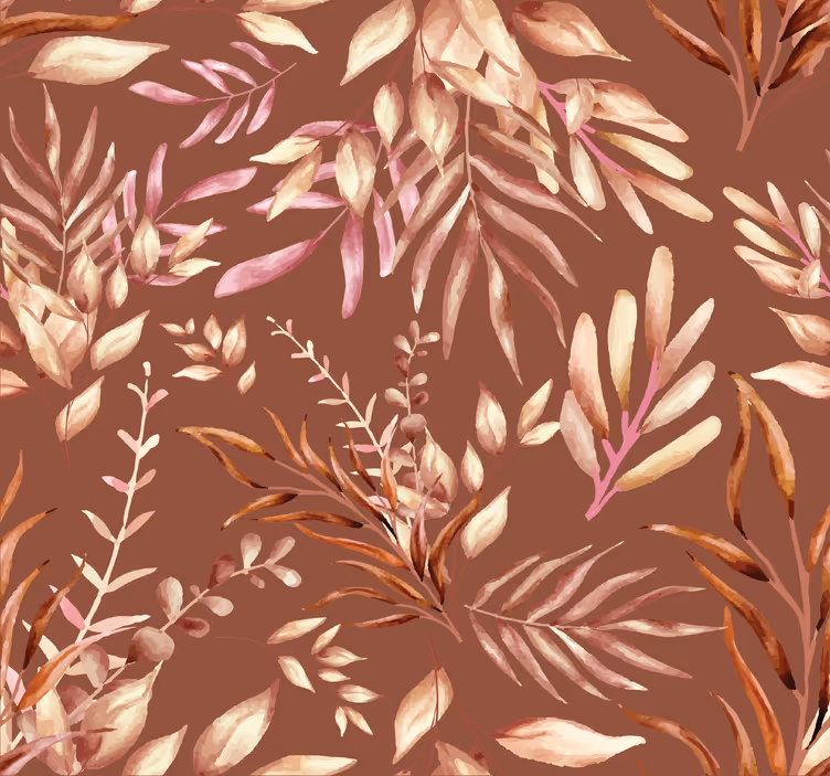Tropical plants Terracotta colour wallpaper - TenStickers