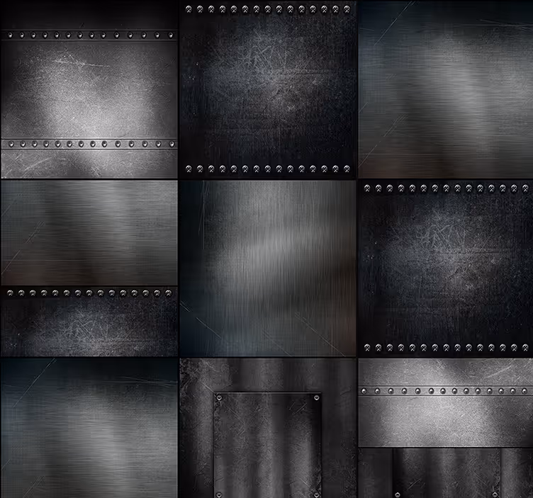 Metallic Panel Design textured wallpaper - TenStickers