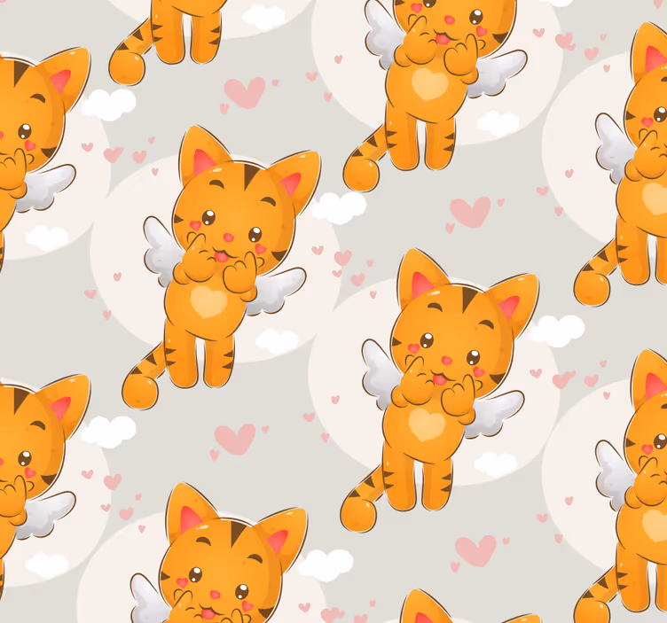 Cats wallpaper angelic cats design - TenStickers