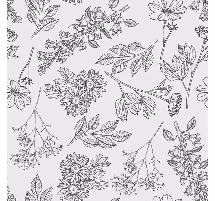 Beige floral pattern hallway wallpaper - TenStickers