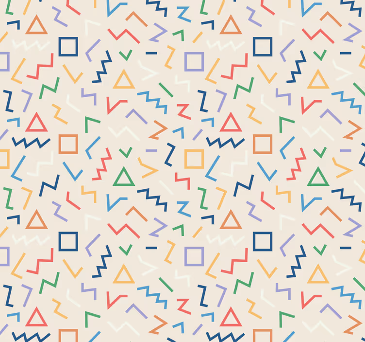 Geometric wallpaper in vibrant pattern shades - TenStickers