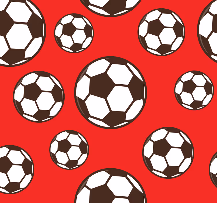 Red with balls children's bedroom wallpaper - TenStickers