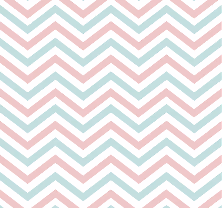 Stripe wallpaper Zigzag pastel colors Living room - TenStickers