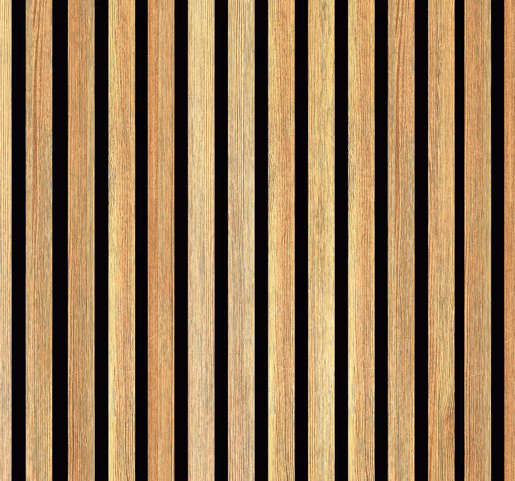 Wood style brown wooden slats in teak stripe wallpaper - TenStickers