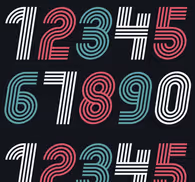 Number Pattern Design retro wallpaper
