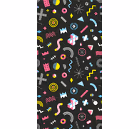 Retro wallpaper with vibrant retro patterns