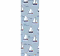 Sailboats on Waves bathroom wallpaper