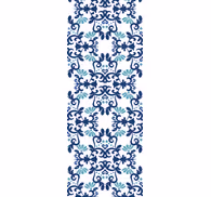 Ornate blue mosaic tile effect wallpaper