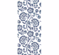 Navy elegant print floral wallpaper