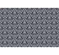 Tile effect wallpaper in gray and black baroque mosaic