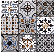 Tile effect wallpaper moroccan dark design