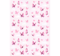 Butterflies wallpaper in pink fluttering clouds