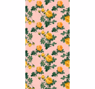 Classic wallpaper yellow roses and green leaves