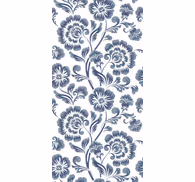 Classic wallpaper blue flowers on white background