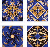 Tile effect wallpaper with decorative tiles