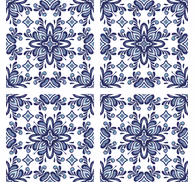 Tile effect wallpaper blue moroccan design