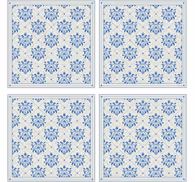 Tile effect wallpaper floral and ornamental design