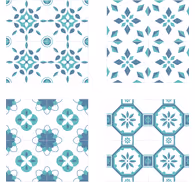 Tile effect wallpaper floral tile pattern