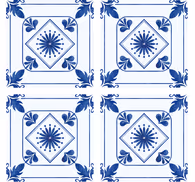 Tile effect wallpaper elaborate floral design