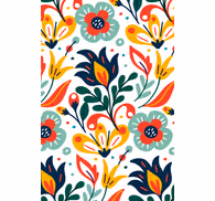 Contemporary wallpaper multicolor floral design