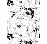 Contemporary wallpaper with black leaves pattern