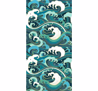 Contemporary wallpaper great wave japanese style