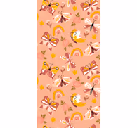 Contemporary wallpaper with boho butterflies and rainbows