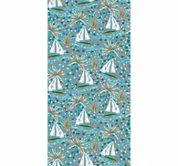 Contemporary wallpaper watercolor ships pattern