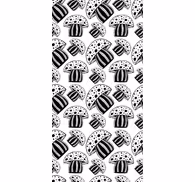 Contemporary wallpaper featuring black and white mushrooms