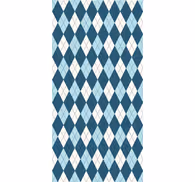 Contemporary wallpaper in blue diamond pattern