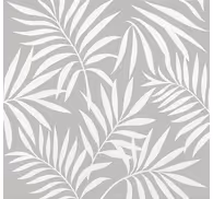 Bathroom wallpaper in grey elegant leaves