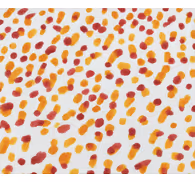 Teenage bedroom wallpaper in orange and red dots