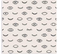Teenage bedroom wallpaper eyelash eye design