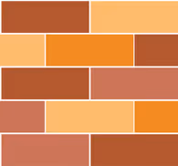 Bathroom wallpaper colorful brick pattern