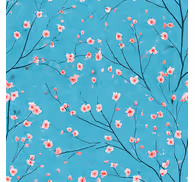 Flowers wallpaper teal cherry blossoms