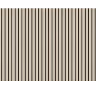 Living area wallpaper beige and black wood