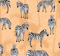 Bathroom wallpaper Zebras safari