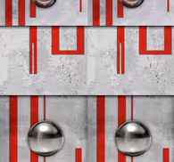 Concrete, red frames and white knobs Concrete Style Wallpaper