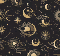 Clouds and stars Bedroom Wallpaper