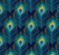 Peacock ornament pattern kitchen wallpaper