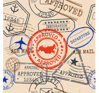 Travel stamps Bedroom Wallpaper