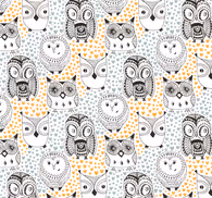 Owl Pattern Motif living room wallpaper