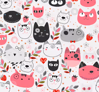 Playful Cat Motifs cats wallpaper