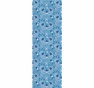 Ornate Tile Motif blue wallpaper