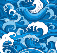 Ocean Wave Pattern blue wallpaper