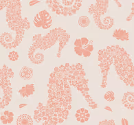 Floral seahorse pattern Ocean life wallpaper