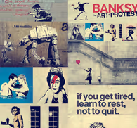 Collage - Bansky Modern Wallpaper