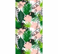 Palm leaves and flowers tropical pattern leaves wallpaper
