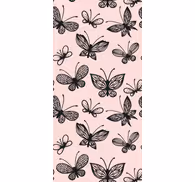 Black and pink pattern butterflies wallpaper
